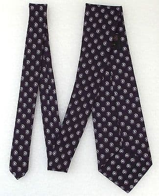Vintage purple tie with spots Tri-Star Simplex polyester Spiral polka ...